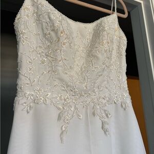 Elegant White Floral Embroidered Dress